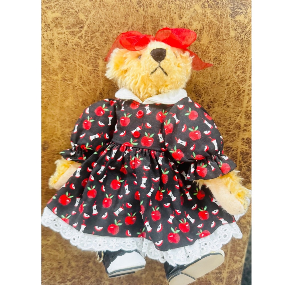 Barbara Conley Tracy Rae ADG 1995 Artist Teddy Bear Apple Dress Signed #4835 ADG - Picture 2 of 8
